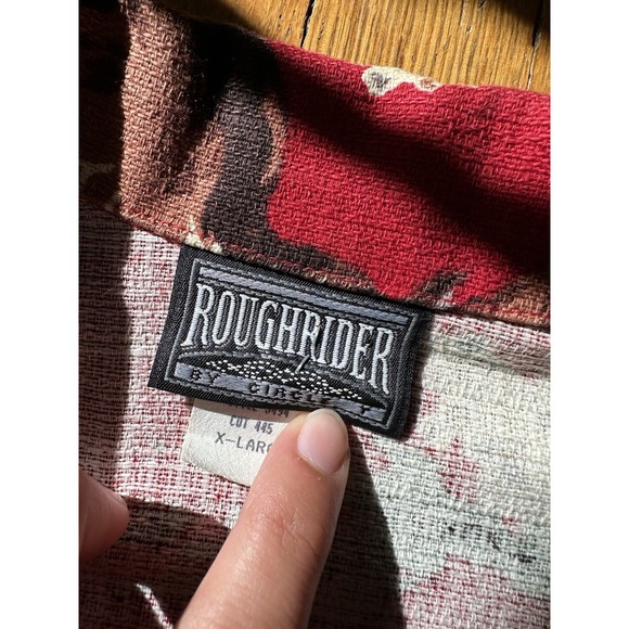 Vintage ROUGH RIDER Circle T 90s Bark Cloth Western Crop Jacket L XL - Picture 5 of 14